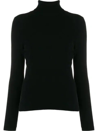 Allude Roll-neck Rib-trimmed Jumper In Black