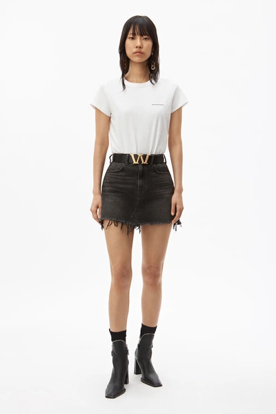 Alexander Wang Bite Mini Skirt In Grey Aged