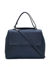 Orciani Logo Top-handle Tote In Blue