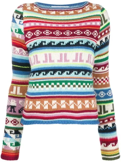 Lanvin Fair Isle-pattern Slim-fit Wool-blend Jumper In Multicolor