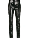 PINKO CROC EMBOSSED FAUX LEATHER TROUSERS