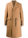BURBERRY ZIP DETAILS SINGLE BREASTED COAT