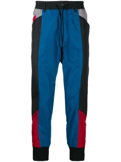 Y-3 Colourblock Tapered Track Pants In Black