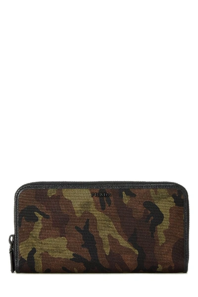 Pre-owned Prada Camouflage Tessuto Wallet