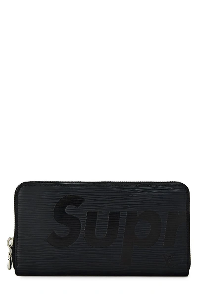 Pre-owned Louis Vuitton Supreme X  Black Epi Zippy Continental Wallet