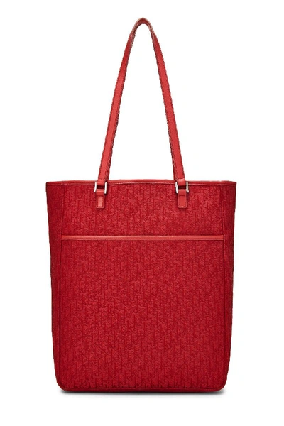 Pre-owned Dior Red Trotter Canvas Tote