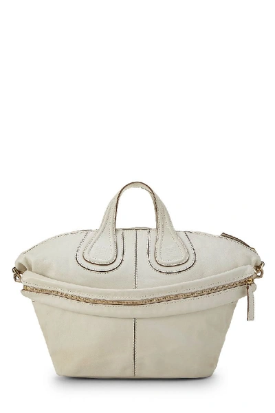 Pre-owned Givenchy White Matte Nappa Leather Nightingale Small