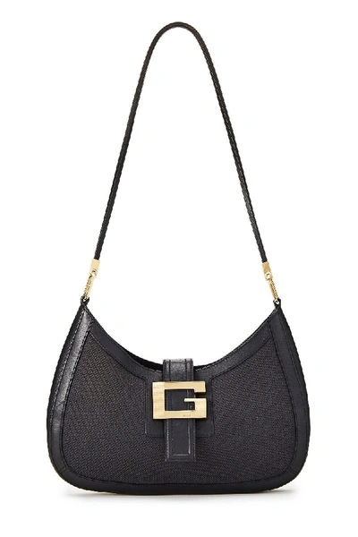 Pre-owned Gucci Black Leather & Canvas Shoulder Bag