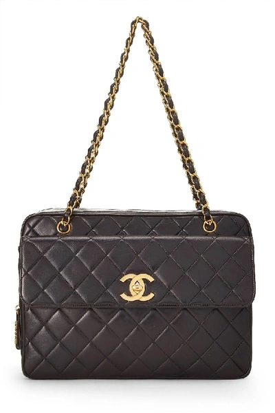 Chanel Black Quilted Lambskin 'cc' Camera Bag Maxi