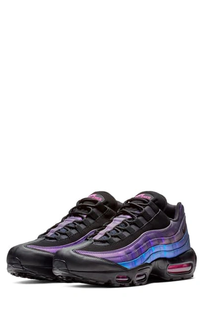 Nike Air Max 95 Premium Sneakers In Black/ Black/ Laser Fuchsia