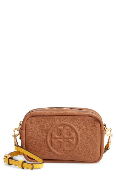 Tory Burch Perry Bombe Mini Leather Crossbody In Moose