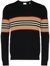 BURBERRY Kaschmirpullover mit Streifen