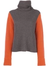 AUTUMN CASHMERE TWO TONE KNITTED JUMPER