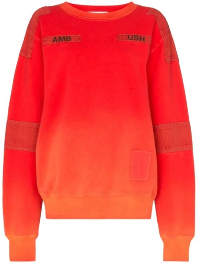 Ambush Sweatshirt Im Patchwork-look In Orange