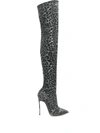 CASADEI ANIMAL PRINT THIGH-HIGH BOOTS