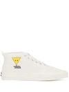 MAISON KITSUNÉ LOGO PRINT LACE-UP SNEAKERS