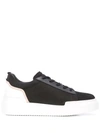 BUSCEMI TEXTURED LACE-UP SNEAKERS