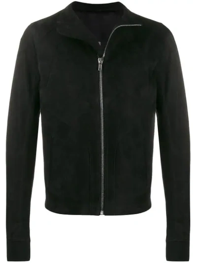 Rick Owens Zipped Biker Jacket In Black