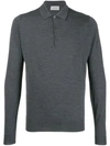 John Smedley Belper Extrafine Wool Knit Polo Sweater In Grey