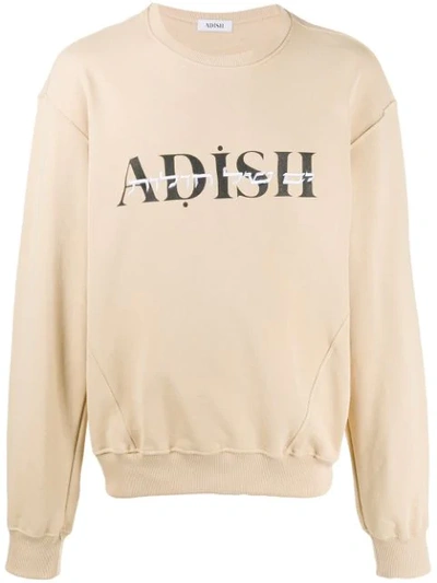 Adish Logo Print Sweatshirt In Neutrals