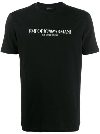 Emporio Armani Mens Black Logo-print Cotton-jersey T-shirt Xxxl