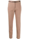 PESERICO BELTED SLIM-FIT TROUSERS