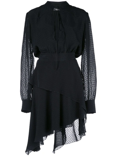 Amiri Western Long Sleeve Dress In Black