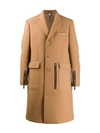 BURBERRY ZIP DETAILS SINGLE BREASTED COAT,455826014453571