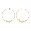 MARC JACOBS MARC JACOBS GOLD NEW YORK MAGAZINE EDITION LOGO HOOP EARRINGS