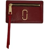 MARC JACOBS MARC JACOBS RED SNAPSHOT ZIP CARD HOLDER