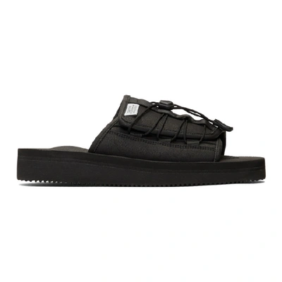 Suicoke Open Toe Crisscross Sandals In Black