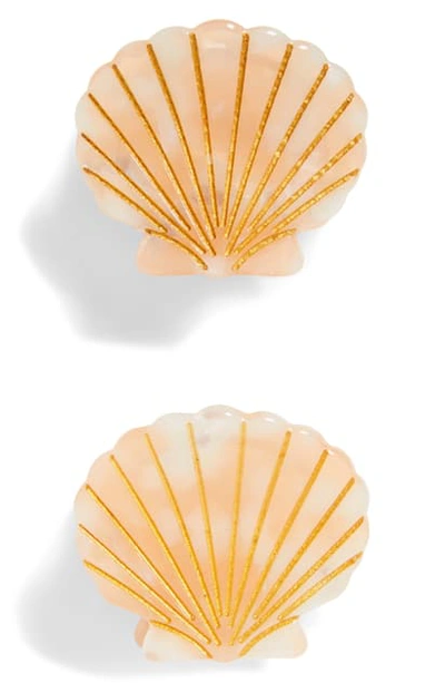 Valet Studio Set Of 2 Ursula Shell Hair Clips In Pink