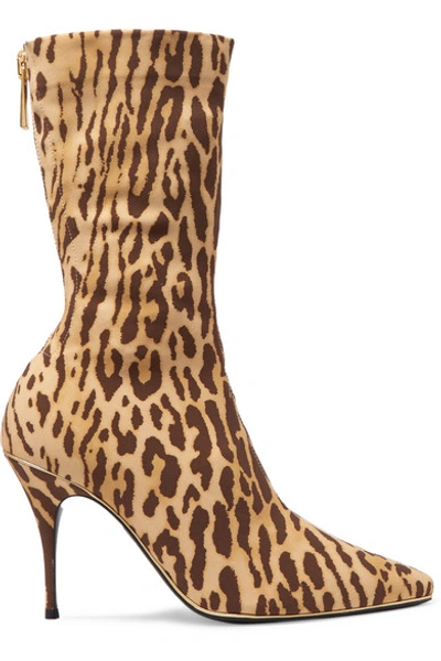 Zimmermann Leopard-print Jersey Sock Boots In Brown