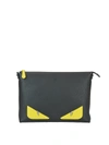 FENDI HAMMERED LEATHER BAG BUGS MESSENGER BAG