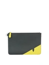 FENDI BAG BUGS HAMMERED LEATHER POUCH