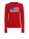 POLO RALPH LAUREN JACQUARD US FLAG RED SWEATER