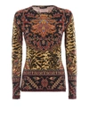 ETRO FLORAL AND LEO PRINT LONG SLEEVE T-SHIRT