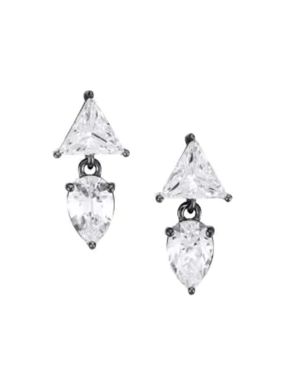 Adriana Orsini Ruthenium-plated & Cubic Zirconia Drop Earrings In Black