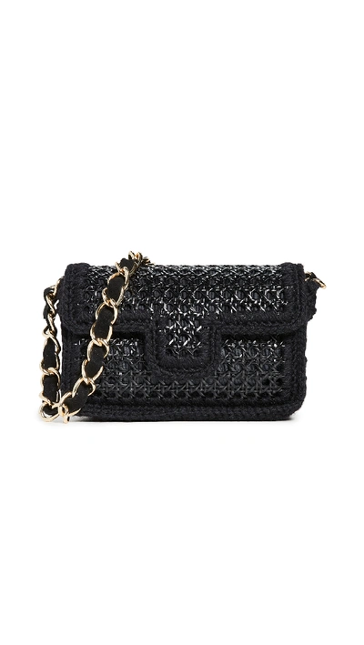 Caterina Bertini Woven Shoulder Bag In Black