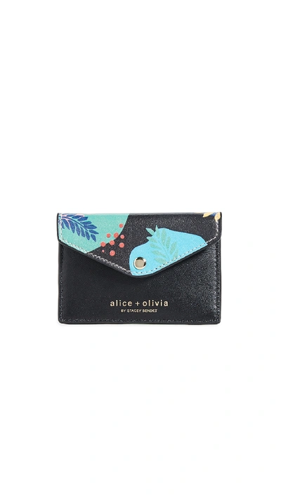 Alice And Olivia Lexi Printed Envelope Card Case In Fantasy Stace Face