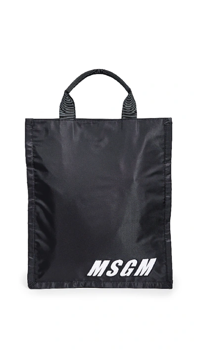 Msgm Tote Bag In Black