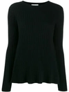 Allude Ribbed Design Jumper In Black
