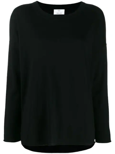 Allude Colour Block Knitted Top In 0090 Black