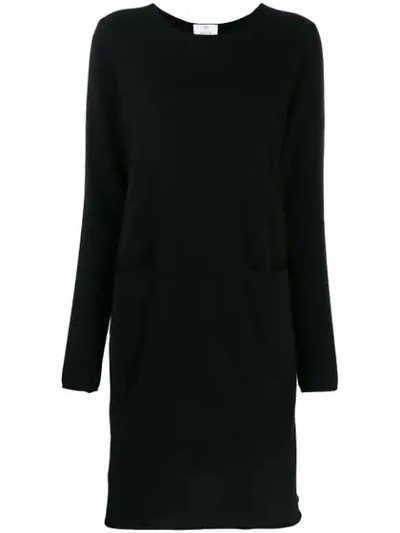 Allude Colour Block Knitted Dress In Black