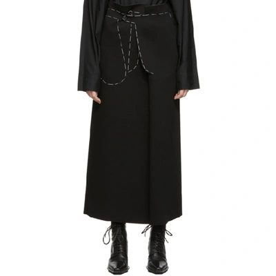 Maison Margiela Contrast Stitch Maxi Skirt In Black