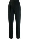 Saint Laurent Mid-rise Slim-leg Wool-gabardine Trousers In Black