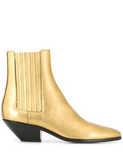 Saint Laurent West Chelsea Boots In Gold