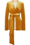 Galvan Winter Sun Stretch-velvet Jacket In Saffron