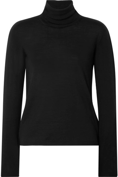 Max Mara Anta Virgin Wool Turtleneck Sweater In Black
