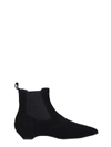 JANET & JANET LOW HEELS ANKLE BOOTS IN BLACK SUEDE,11060497